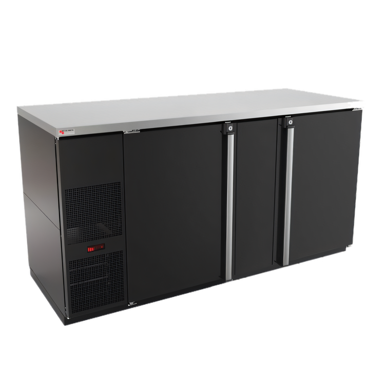 Product image #1 for Pro-Line E-Series Two-Section Refrigerated Back Bar Cooler Cabinet, 69-1/2 Inch, 28 Cu. Ft., Self-Contained