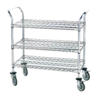 Thumbnail image #1 for Advance Tabco Special Value Series WUC-1836R-X 3-Shelf Wire Utility Bus Cart, 36 x 18 x 38 Inches, Chrome Plated