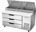 Thumbnail image #1 for Beverage Air 60-Inch Pizza Top Refrigerated Prep Table with 3 Drawers