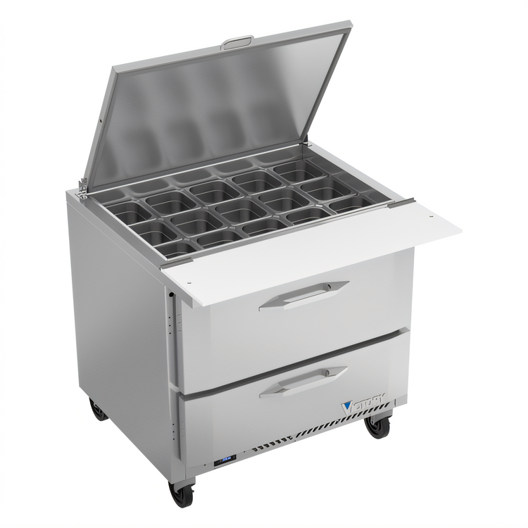 Product image #1 for Victory UltraSpec VSPD36HC-15B-2 One-Section 36" Refrigerated Sandwich Prep Table with Drawers
