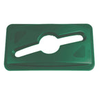 Thumbnail image #1 for Rubbermaid Commercial Products Slim Jim 1788373 Single-Stream Slotted Recycling Container Lid, Green Plastic, 15/23-Gallon Case of 4