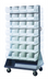 Thumbnail image #1 for Quantum 36 x 30 x 72-Inch Double-Sided Louvered Rack Cart with 56 QUS240 Bins