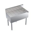 Thumbnail image #1 for Krowne Royal Series KR19-GS36 36-Inch Freestanding Stainless Steel Underbar Drainboard, Embossed Top, 1-Inch Drain, Open Base
