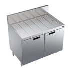 Thumbnail image #1 for Krowne Royal Series KR24-SD36 36"W x 24"D Stainless Steel Underbar Drainboard with Enclosed Cabinet Base and Locking Doors