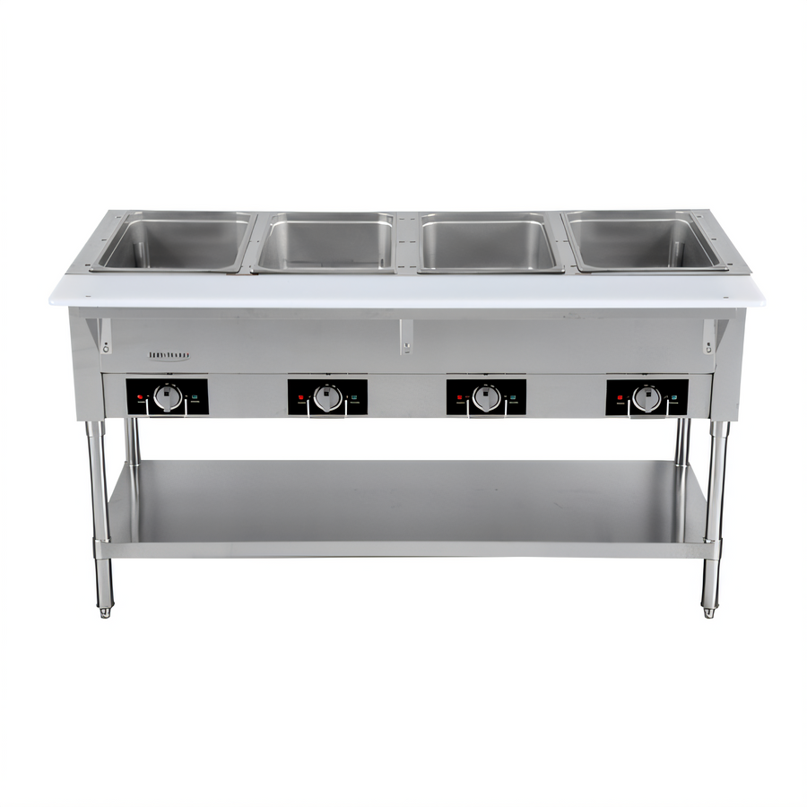 Product image #1 for Serv-Ware 4-Well Open Well Electric Steam Table with Open Shelf Base