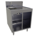 Thumbnail image #1 for Glastender Underbar Wet Waste Sink Cabinet Base with Open Front, 24 x 24 Inch, Left Sink Compartment, Right Drainboard