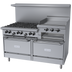 Thumbnail image #1 for Garland G Starfire Pro G60-6R24CC 60-Inch Commercial Gas Range with 6 Open Burners, 24-Inch Raised Griddle/Broiler and 2 Convection Ovens