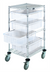 Thumbnail image #1 for Quantum Mobile Bin Cart with 4 Clear Bins, 21 x 24 x 45 Inches, Chrome Plated