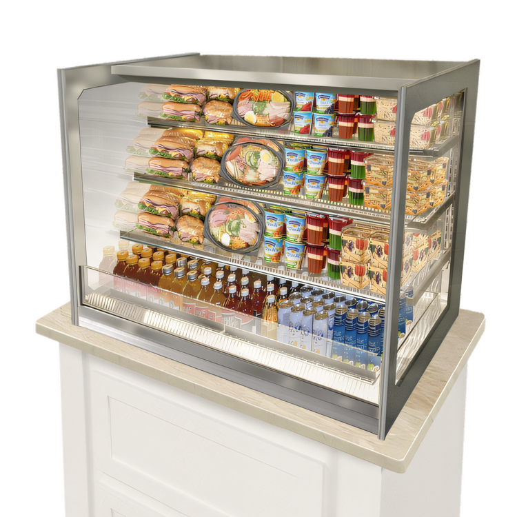 Product image #1 for Federal Industries Italian Glass Series 60-Inch Self-Serve Drop-In Countertop Refrigerated Display Case, 2-Tier, Self-Contained, 230V