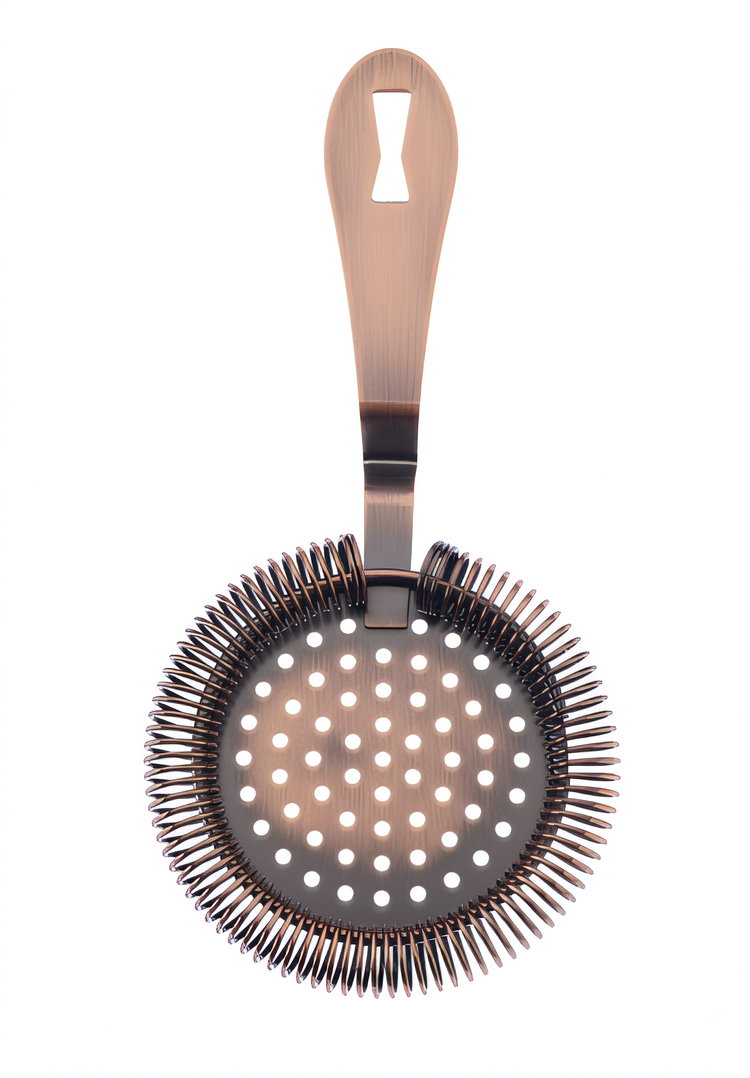 Product image #1 for Barfly Deluxe Hawthorne Bar Strainer, 7 1/4 Inch, 18/8 Stainless Steel, Antique Copper-Plated Finish