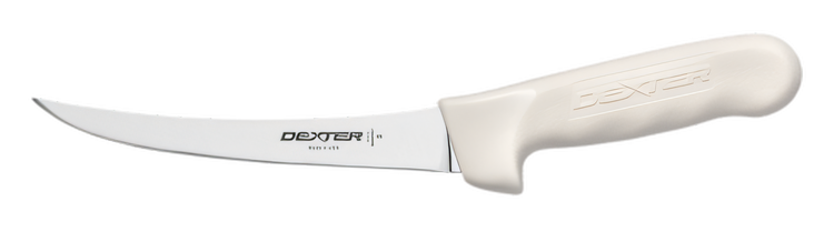 Product image #2 for Sani-Safe 6-Inch Narrow Curved Boning Knife with White Textured Polypropylene Handle