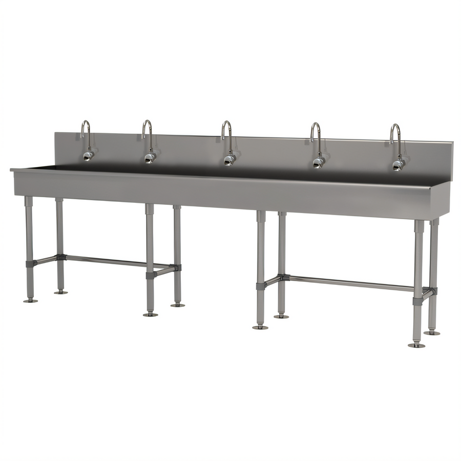 Product image #1 for Advance Tabco 100-Inch Freestanding ADA-Compliant Multiwash Hand Sink with 5 Electronic Faucets