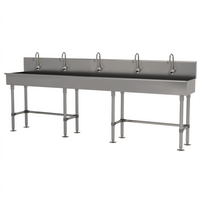 Advance Tabco 100-Inch Freestanding ADA-Compliant Multiwash Hand Sink with 5 Electronic Faucets