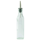 Thumbnail image #1 for Winco GOB-8 Square Glass Oil Bottle, 8 oz, with Lid, Clear Case of 24