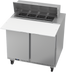 Thumbnail image #1 for Beverage-Air SPE36HC-08C Two-Section 36-Inch Sandwich Prep Table Refrigerator, 8-Pan Top