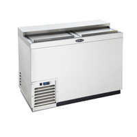 Krowne 48-Inch Slide-Top Flat Top Stainless Steel Bottle Cooler, Self-Contained R290, 15.5-Case Capacity