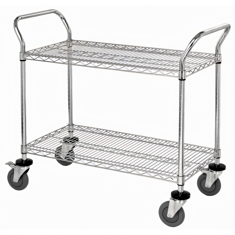 Product image #1 for Quantum 2-Shelf 304 Stainless Steel Utility Bus Cart, 42 x 24 x 37-1/2 Inches