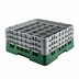 Thumbnail image #2 for Cambro Camrack Full Size Low-Profile 36-Compartment Glass Rack with 2 Soft Gray Extenders, Sherwood Green