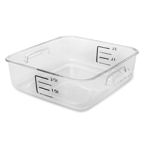 Product image #1 for Space Saving Clear Square Polycarbonate Food Storage Container, 2 Quart