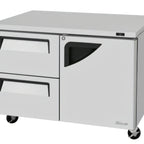 Thumbnail image #1 for Turbo Air Super Deluxe TUR-48SD-D2R-N 48-1/4-Inch 2-Section Undercounter Refrigerator with 2 Drawers and Right-Hinged Solid Door
