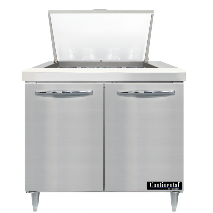 Product image #1 for Continental Refrigerator D36N12M Designer Line 36" Mighty Top Two-Section Sandwich Prep Refrigerator