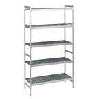 Thumbnail image #1 for Fermod Fermostock 5R47B83 5-Tier Stationary Polymer Shelving Starter Unit, 47"W x 18"D x 83"H, Perforated, Gray