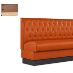 Thumbnail image #1 for ATSMFG ATS AT&S-ASWB-W36-BT GR7 William Wall Booth, 36" high, Sewn Button-tuft back, removable sinuous spring seat with connecting links