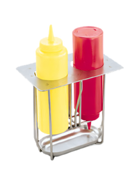 Vollrath Countertop Squeeze Bottle Holder with Drip Pan, Holds (2) 12 oz Bottles