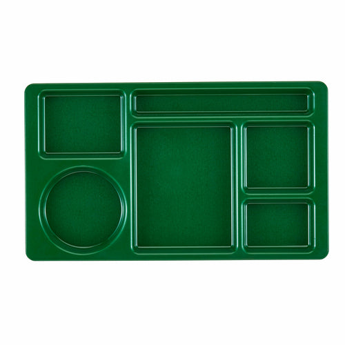 Product image #2 for Cambro Camwear 6-Compartment Rectangular Tray, 2 x 2 Layout, 8-3/4 x 15 in, Sherwood Green Polycarbonate