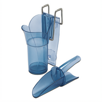 Saf-T-Scoop Guardian System Blue Polycarbonate Bar Ice Scoop with Holder, 6-10 oz