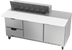 Thumbnail image #1 for Beverage-Air 72-Inch Three-Section Sandwich Prep Table with 12-Pan Top, 2 Doors, 2 Drawers, and Rear-Mounted Refrigeration