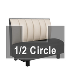 Thumbnail image #1 for ATSMFG ATS AT&S-AHC-K36-6CH GR8 Kevin Half Circle Booth, single, 48" x 90" x 48" long x 36" high, 6-channel back, removable sinuous spring seat with