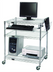 Thumbnail image #1 for Quantum 30 x 24 x 34 Inch Computer/LAN Workstation Cart with Wire Shelves, Keyboard Tray, and Casters