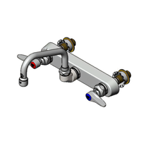 T&S Brass B-1125-XS 8-Inch Center Wall-Mount Workboard Faucet with 6-Inch Swing Nozzle