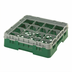 Thumbnail image #2 for Cambro Camrack Full Size 16-Compartment Glass Rack with Soft Gray Extender, Sherwood Green