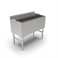 John Boos Slim-Line 36-Inch Stainless Steel Underbar Ice Bin/Cocktail Unit with 2-Piece Sliding Lid