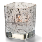 Thumbnail image #1 for Hollowick/Steelite Tetra 6588IBK Glass Votive Candle Holder, 3-1/2"H x 3" Square, Splash Black