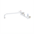 Thumbnail image #1 for T&S Brass Double Wall-Mount Pantry Mixing Faucet with 18-Inch Swing Nozzle, 8-Inch Centers, Lever Handles, and Quarter-Turn Cerama Cartridges