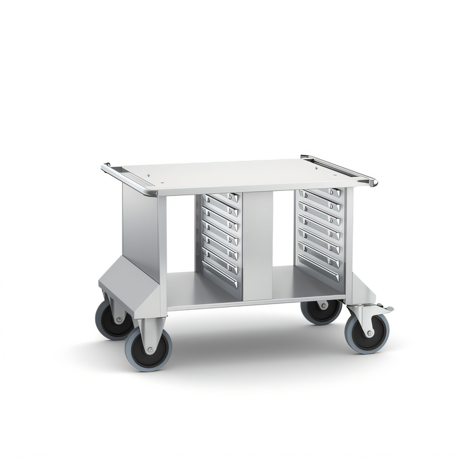 Product image #1 for RATIONAL MobilityLine Stand II Stainless Steel Mobile Equipment Stand with 14 Support Rails for iCombi 6- and 10-Half-Size Classic/Pro