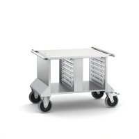 RATIONAL MobilityLine Stand II Stainless Steel Mobile Equipment Stand with 14 Support Rails for iCombi 6- and 10-Half-Size Classic/Pro