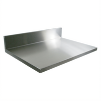 John Boos 72 x 30 Inch Stainless Steel Countertop with 6-Inch Boxed Backsplash, 1-1/2 Inch Thick