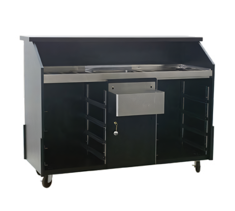 Product image #1 for Deluxe 63-Inch Indoor Portable Bar with Ice Bin, Speed Rail, and Locking Storage Cabinet