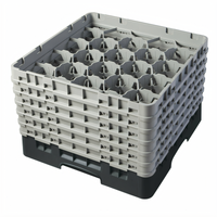 Cambro Camrack Full-Size 20-Compartment Glass Rack, 11-3/4 Inch Height, Black