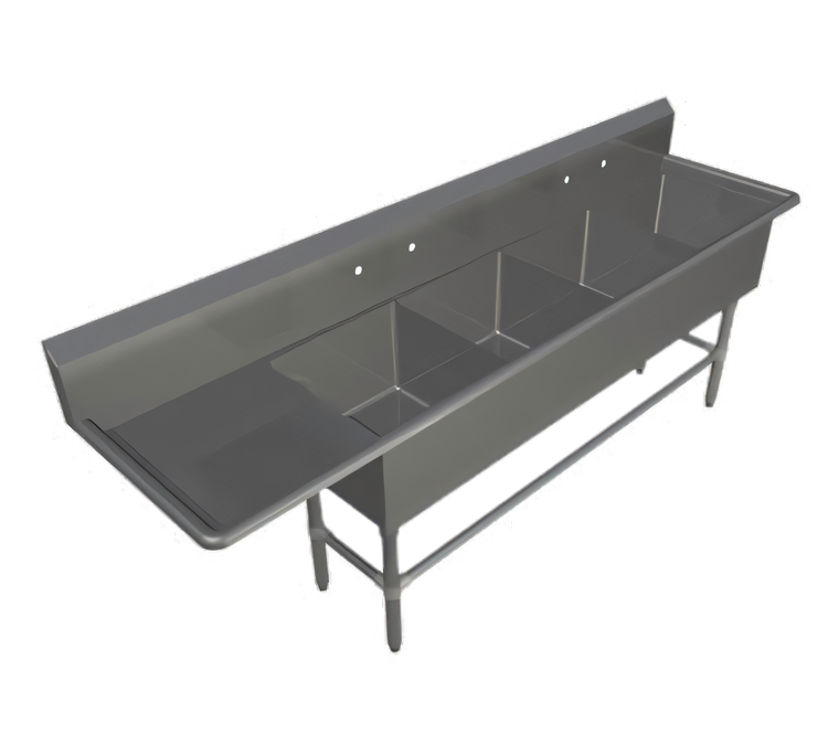 Product image #1 for John Boos Pro-Bowl 4-Compartment Stainless Steel Sink with Left Drainboard