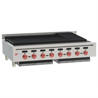 Wolf Achiever Radiant Countertop Charbroiler, 46-7/8 Inch, 8 Burners, 136,000 BTU
