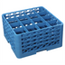 Thumbnail image #1 for OptiClean 16-Compartment Full-Size Dishwasher Glass Rack with 4 Extenders, Blue