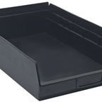 Thumbnail image #1 for Quantum QSB110BR Nesting Shelf Bin, Black, 17-7/8"W x 11-1/8"D x 4"H, 7 Divider Slots, Rear Hanglock