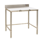 Thumbnail image #1 for Eagle Group TB3648S Stainless Steel Poly Top Trimming Table with Removable Backsplash, 48W x 36D x 38.5H