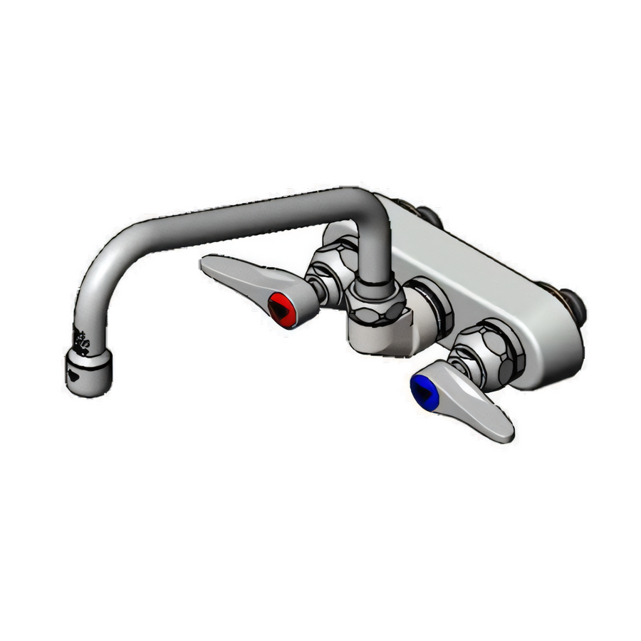 Product image #1 for T&S Brass 4-Inch Centers Backsplash-Mount Workboard Faucet with 8-Inch Swing Nozzle