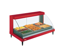Hatco Glo-Ray Designer Humidified Single-Shelf Countertop Heated Display Case, Curved Glass, 3-Pan, 45.5 Inch